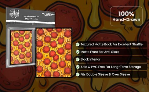 100ct Textured Matte TCG/MTG Card Art Sleeves (Pizza) in Kuwait
