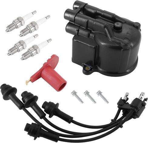 19101-76007-71 19102-76009-71 90919-22132 Tune Up Kit Distributor Cap Ignition Rotor Spark Plugs Ignition Wire Set Suitable for Toyota Forklift 5FG 6FG 7FG Series w/ 4Y Engine in Kuwait