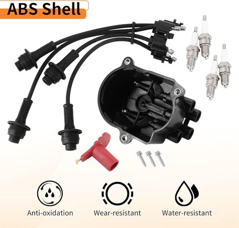 19101-76007-71 19102-76009-71 90919-22132 Tune Up Kit Distributor Cap Ignition Rotor Spark Plugs Ignition Wire Set Suitable for Toyota Forklift 5FG 6FG 7FG Series w/ 4Y Engine in Kuwait