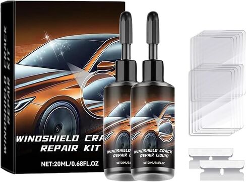 Windshield Glass Repair Kit - Window Glass Repair Fluid for Chips and Cracks, Easy to Use for Auto Glass, Car Window and Windshield Care in Kuwait