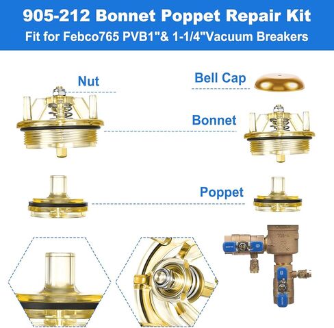 905-212 Bonnet and Poppet Repair Kit Compatible With Febco 765-1 1" & 1-1/4" Pressure Vacuum Breakers and Backflow Preventers in Kuwait