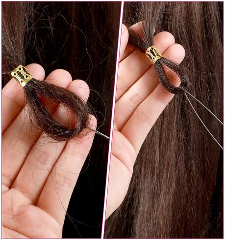 3 Pcs Hair Extension Tool Kit, Extension Hook Pliers for Beads Microlink Tool Kit, Beads Tools Pliers Loop Needle Pulling Hook 3-Hole Micro Links for Hairs Extensions & Removal in Kuwait