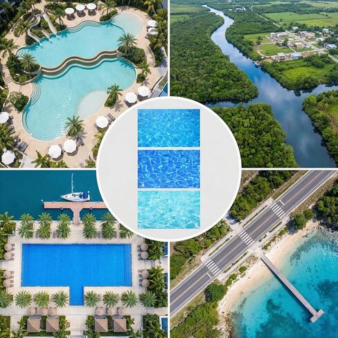 6 PCS Artificial Ripple Water Effect Sheets, Self Adhesive Ocean Diorama Supplies Paper, Fake Ocean Lake Scenery Stream Pattern Ripple Water Sticker for Miniature River, Lake River Scenery Home Decor in Kuwait