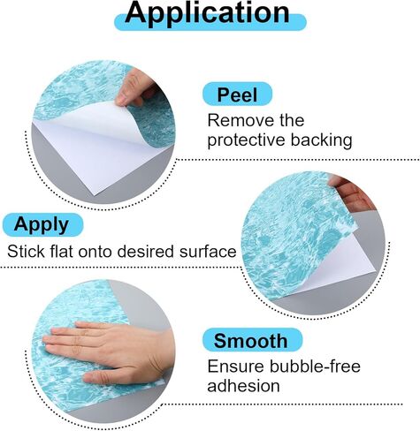 6 PCS Artificial Ripple Water Effect Sheets, Self Adhesive Ocean Diorama Supplies Paper, Fake Ocean Lake Scenery Stream Pattern Ripple Water Sticker for Miniature River, Lake River Scenery Home Decor in Kuwait