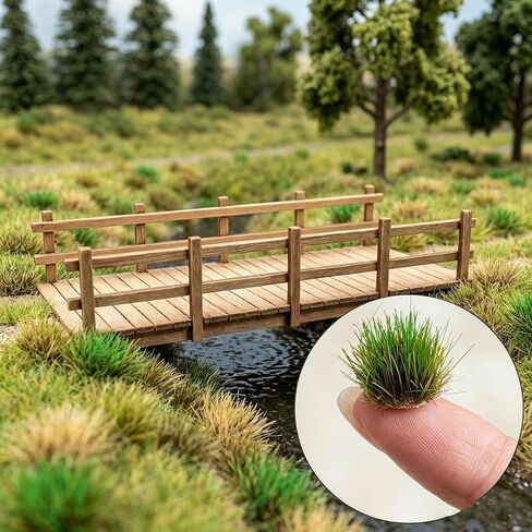 Jiebor 120 قطعة من خصلات العشب الثابتة نموذج لقطار السكك الحديدية مشهد الديوراما مستلزمات مواد التضاريس المصغرة DIY الحرف اليدوية in Kuwait