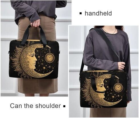 ALAZA Boho Crescent Moon Sun Mandala Laptop Case Bag Sleeve Portable Crossbody Messenger Briefcase w/Strap Handle, 13 14 15.6 inch in Saudi Arabia