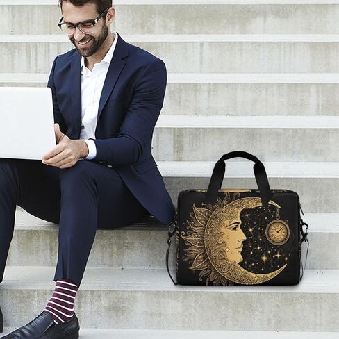 ALAZA Boho Crescent Moon Sun Mandala Laptop Case Bag Sleeve Portable Crossbody Messenger Briefcase w/Strap Handle, 13 14 15.6 inch in Saudi Arabia