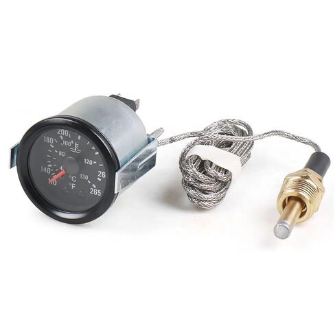 2" 52MM Mechanical Water Temp Gauge 40-130℃/110-265℉ 12V Yellow Light Car Meter with Sensor NPT 1 in Kuwait