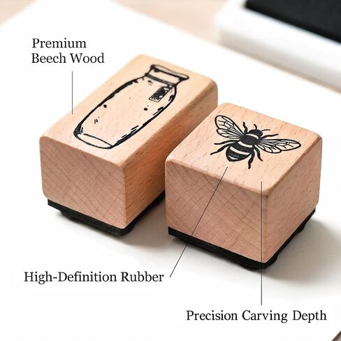 27Pcs Vintage Wooden Rubber Stamp Set - Butterfly, Bird, Floral & Insect Designs for Journaling, Scrapbooking, DIY Card Making, and Art Crafts - Retro Decorative Mounted Stamps in Kuwait