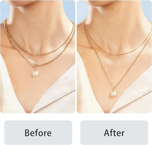 4PCS 18K Gold Plated Necklace Extender - Delicate Necklace Extenders Chain Set for Women, Chain Extender for Necklaces Bracelet, Necklace Extenders Gold in Kuwait