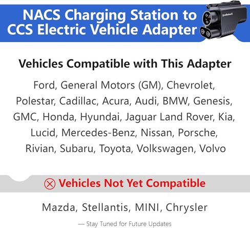 محول السيارة الكهربائية NACS إلى CCS (500 أمبير/1000 فولت) | وظيفة قفل الأمان التلقائي | معتمد وفقًا لمعايير UL2252 | المركبات المتوافقة مع CCS1 على شبكات الشحن عالية السرعة في أمريكا الشمالية in Kuwait