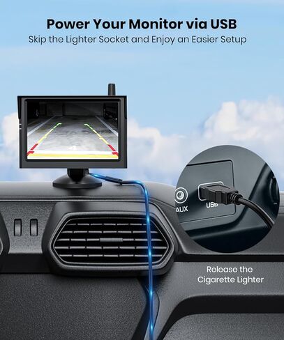 شاحن USB AUTO-VOX تيار مستمر 5 فولت إلى 12 فولت كابل شحن للكاميرا الاحتياطية اللاسلكية، طاقة 4 دبابيس، لا تشغل ولاعة السجائر RV/وصول السيارة in Kuwait