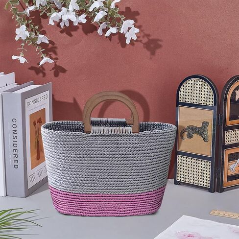 ACRNIGHEET Crochet Bag Kit for Beginners with Leather Bottom Advanced Crochet Kit Handbag Knitting Making Kit with Step-by-Step Video Tutorials Learn to Crochets Kits for Birthday Gift in Kuwait