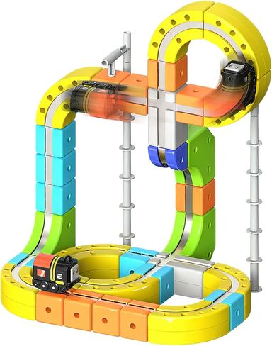 3D Gravity-Defying Electric Magnetic Train Set,Modular Reconfigurable Race Track Kit, STEM Educational Building Toy for Kids 3-12, Safe & Durable for Boys Girls in Saudi Arabia