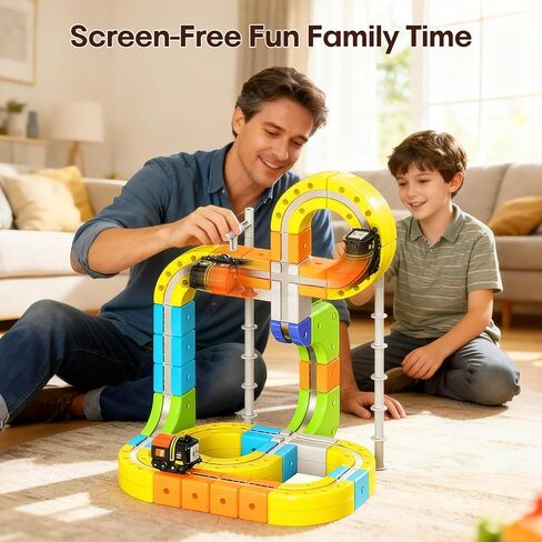 3D Gravity-Defying Electric Magnetic Train Set,Modular Reconfigurable Race Track Kit, STEM Educational Building Toy for Kids 3-12, Safe & Durable for Boys Girls in Saudi Arabia