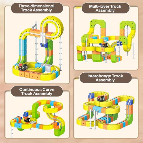 3D Gravity-Defying Electric Magnetic Train Set,Modular Reconfigurable Race Track Kit, STEM Educational Building Toy for Kids 3-12, Safe & Durable for Boys Girls in Saudi Arabia