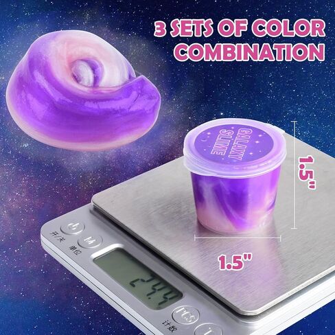 Slime Party Favors, 24 Pack Galaxy Slime Putty - Soft Stretchy Non-Sticky, Stress Relief Toy for Kids, for Classroom Reward, Space Party Favors, Birthday Favors in Kuwait