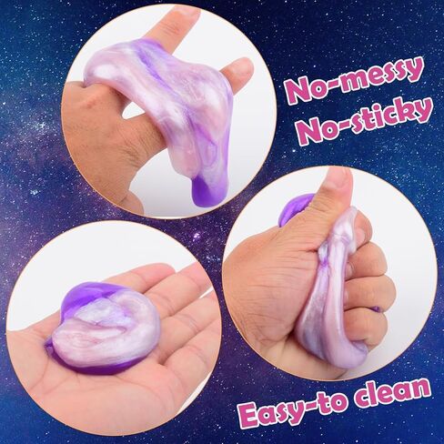 Slime Party Favors, 24 Pack Galaxy Slime Putty - Soft Stretchy Non-Sticky, Stress Relief Toy for Kids, for Classroom Reward, Space Party Favors, Birthday Favors in Kuwait