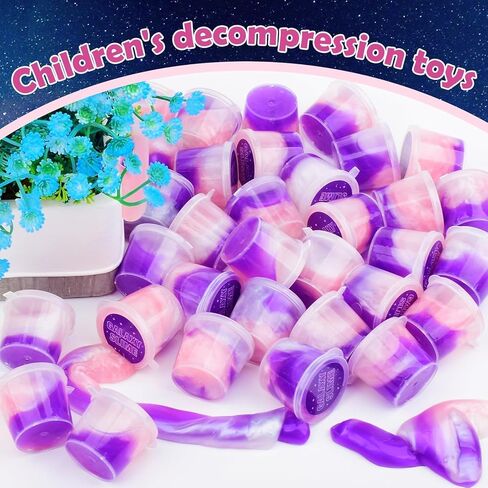Slime Party Favors, 24 Pack Galaxy Slime Putty - Soft Stretchy Non-Sticky, Stress Relief Toy for Kids, for Classroom Reward, Space Party Favors, Birthday Favors in Kuwait