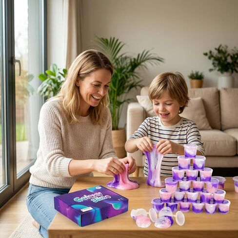 Slime Party Favors, 24 Pack Galaxy Slime Putty - Soft Stretchy Non-Sticky, Stress Relief Toy for Kids, for Classroom Reward, Space Party Favors, Birthday Favors in Kuwait