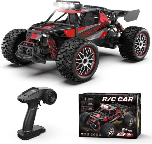 High Speed 30+KM/H Remote Control Car, 1:14 RC Cars for Boys Age 8-12, 2.4 GHz All Terrain RC Truck, Ideal Gifts Off-Road RC Car for Adults Kids with 2 Rechargeable Batteries in Kuwait