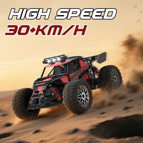 High Speed 30+KM/H Remote Control Car, 1:14 RC Cars for Boys Age 8-12, 2.4 GHz All Terrain RC Truck, Ideal Gifts Off-Road RC Car for Adults Kids with 2 Rechargeable Batteries in Kuwait