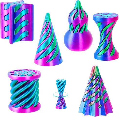 6 Pack Spiral Cone Fidget Toys - Impossible Pyramid Pass Through 3D Printed Toy Impossible Cone 3D Printed Mini Sensory Toy for Stress Relief Anxiety, Desktop Decoration Gifts for Adults Teens Kids in Kuwait