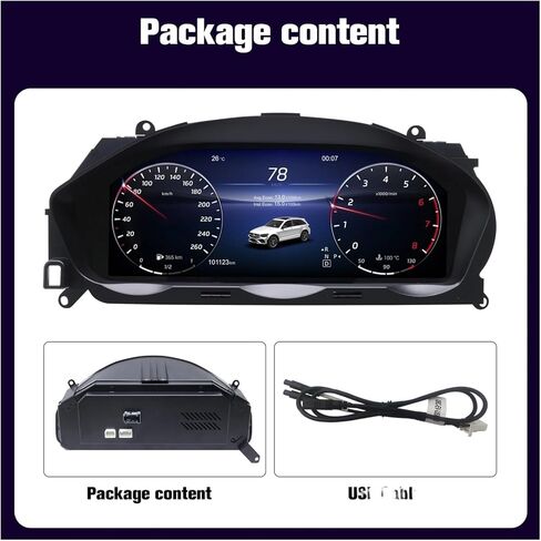 12.3’’Digital Instrument Cluster Compatible For Mercedes Benz C-Class W204 (2011–2014) NTG 4.5 Dashboard Gauge Panel in Kuwait