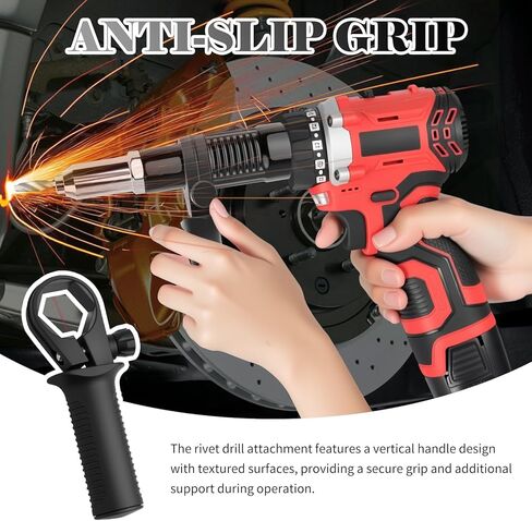 2026 New Rivet Gun Adapter for Drill Kit,Professional Rivet Drill Attachment for Cordless Electric Power Drills,Rivets Adapter for Drills Kit with Removable Handles & 4 Rivets Heads in Kuwait