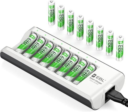 بطاريات AAA قابلة لإعادة الشحن من EBL (ProCyco 1100 مللي أمبير في الساعة) 16 حزمة 1.2 فولت NiMH بطارية AAA ثلاثية مع شاحن بطارية AA AAA in Kuwait