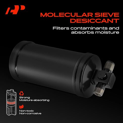 A-Premium Steel Air Conditioning A/C Receiver Drier Compatible with Honda Accord 1986-1989, Prelude 1988-1991, Black in Kuwait