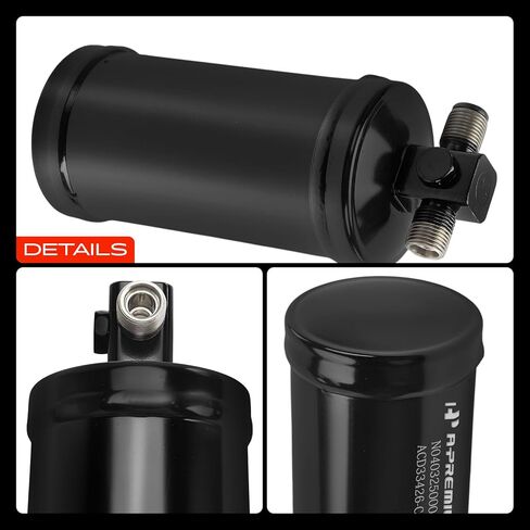 A-Premium Steel Air Conditioning A/C Receiver Drier Compatible with Honda Accord 1986-1989, Prelude 1988-1991, Black in Kuwait