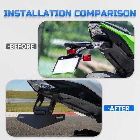Fender Eliminator for Ninja 650, Z650, EX650, Ninja 650 KRT 2017-2025, License Plate Holder Bracket Tail Tidy Kit with Light Compatible with Kawasaki in Kuwait
