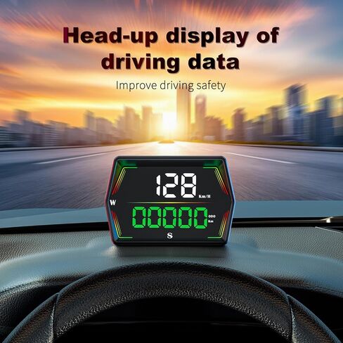 Dyno Racing GPS HUD عداد السرعة الرقمي، السرعة، وقت القيادة، تراكم الأميال، مسافة السفر، الوقت المتسارع، حساس للضوء التلقائي، إنذار السرعة الزائدة، إنذار القيادة التعب طاقة USB in Kuwait