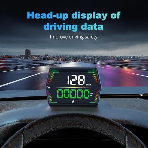 Dyno Racing GPS HUD عداد السرعة الرقمي، السرعة، وقت القيادة، تراكم الأميال، مسافة السفر، الوقت المتسارع، حساس للضوء التلقائي، إنذار السرعة الزائدة، إنذار القيادة التعب طاقة USB in Kuwait