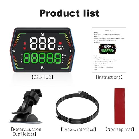 Dyno Racing GPS HUD عداد السرعة الرقمي، السرعة، وقت القيادة، تراكم الأميال، مسافة السفر، الوقت المتسارع، حساس للضوء التلقائي، إنذار السرعة الزائدة، إنذار القيادة التعب طاقة USB in Kuwait