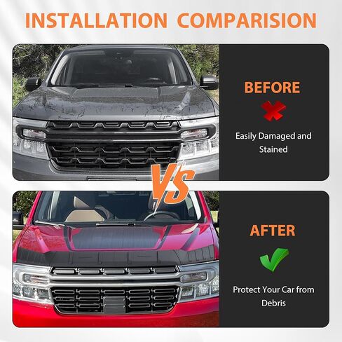Hood Deflector Compatible with 2022-2026 Ford Maverick, Hood Shield Bug Deflector Bug Guard Protector Cover, TPE Exterior Accessories for Maverick in Kuwait