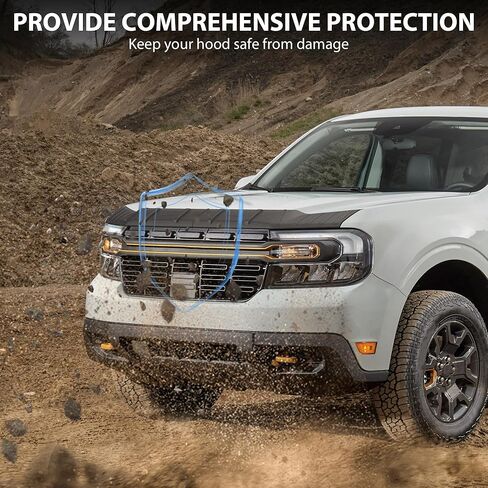 Hood Deflector Compatible with 2022-2026 Ford Maverick, Hood Shield Bug Deflector Bug Guard Protector Cover, TPE Exterior Accessories for Maverick in Kuwait