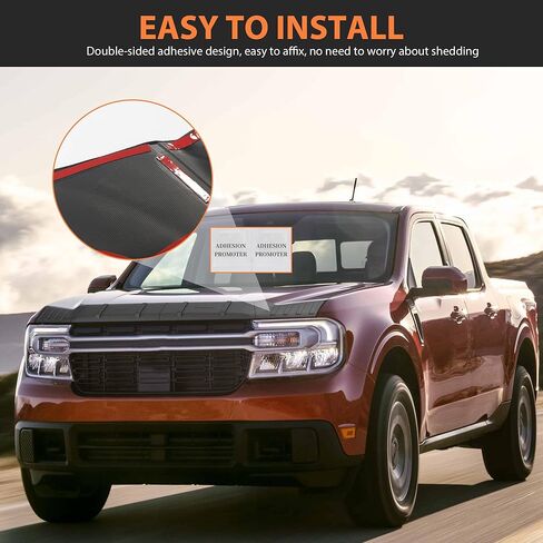 Hood Deflector Compatible with 2022-2026 Ford Maverick, Hood Shield Bug Deflector Bug Guard Protector Cover, TPE Exterior Accessories for Maverick in Kuwait