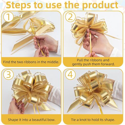 8 PCS Pull Bows for Gift Wrapping,6.3 Inch Large Gift Bows,Reusable Gift Wrapping Bows,Pull Bow use for Birthday Decorations,Wrapping Boxes,Decorative Accents(Colorful) in Kuwait
