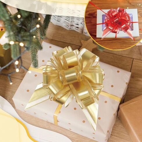 8 PCS Pull Bows for Gift Wrapping,6.3 Inch Large Gift Bows,Reusable Gift Wrapping Bows,Pull Bow use for Birthday Decorations,Wrapping Boxes,Decorative Accents(Colorful) in Kuwait