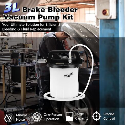 3L Vacuum Brake Bleeder Kit with 1L Refilling Bottle for Brake Fluid Bleeding – One-Person Operation, Includes 13 Adapters and Air Coupler, Brake Bleeding Tool for Various Vehicles and Motorcycles in Kuwait