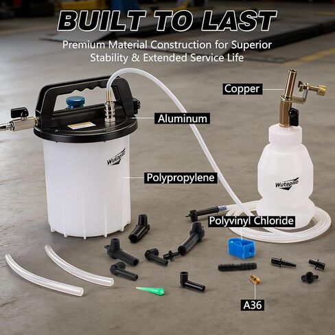3L Vacuum Brake Bleeder Kit with 1L Refilling Bottle for Brake Fluid Bleeding – One-Person Operation, Includes 13 Adapters and Air Coupler, Brake Bleeding Tool for Various Vehicles and Motorcycles in Kuwait