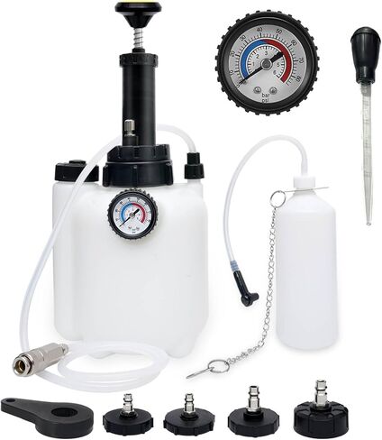 Brake Bleeder Kit with 3L Pressure Pump, 1L Catch Bottle, Fluid Dropper, Manual Brake Fluid Bleeder with Upgraded Adapters (43.5/45/49.5/50.7mm) for Master Cylinders, One-Person Use in Kuwait