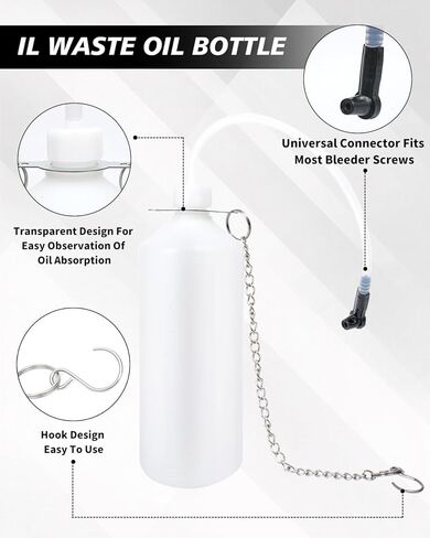 Brake Bleeder Kit with 3L Pressure Pump, 1L Catch Bottle, Fluid Dropper, Manual Brake Fluid Bleeder with Upgraded Adapters (43.5/45/49.5/50.7mm) for Master Cylinders, One-Person Use in Kuwait