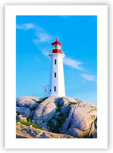 Classic Lighthouse Greeting Cards - Set of 12 All Occasion 5x7 Note Cards with Envelopes. Blank Inside. Amazing Nautical and Ocean Scene. Makes a Great Gift. in Kuwait