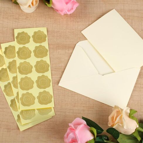 AZUREAL Note Cards with Envelopes 30P, A6 Cards and Envelopes with Matching Stickers, Folded Blank Thank You Cards for Wedding, Invitations, Baby Showers, Birthday, Business(Cream) in Kuwait