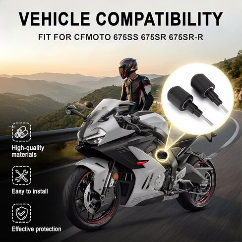 Aluminum Anti-Crash Motorcycle Frame Sliders Compatible with CFMOTO 675SS 675SR 675SR-R,Crash Bar Engine Anti-Crash Protector in Kuwait