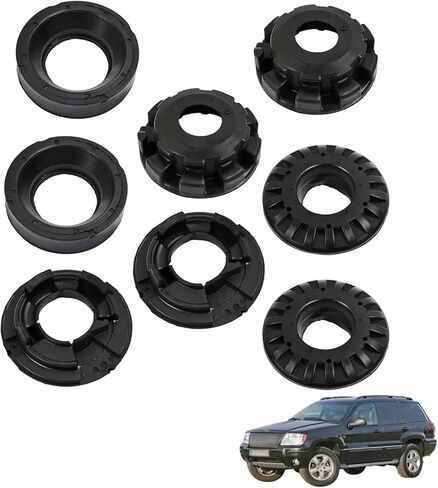 8Pcs Front Rear Upper and Lower Coil Spring Insulator Kit Fit For Jeep Grand Cherokee 1999-2004 Coil Spring Isolators Set Front Rear Upper & Lower Replace K160040 K160041 52088401 52088402AB in Kuwait