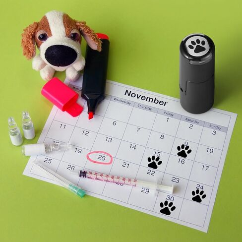 MiniInflat 4 Pack Paw Print Stamp Animal Dog Paw Print Stamper Mini Black Self Inking Stamps for Classroom Party Educational Learning Activities Supplies in Kuwait